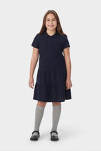 Short Sleeve Ruffle Piqué Polo Dress