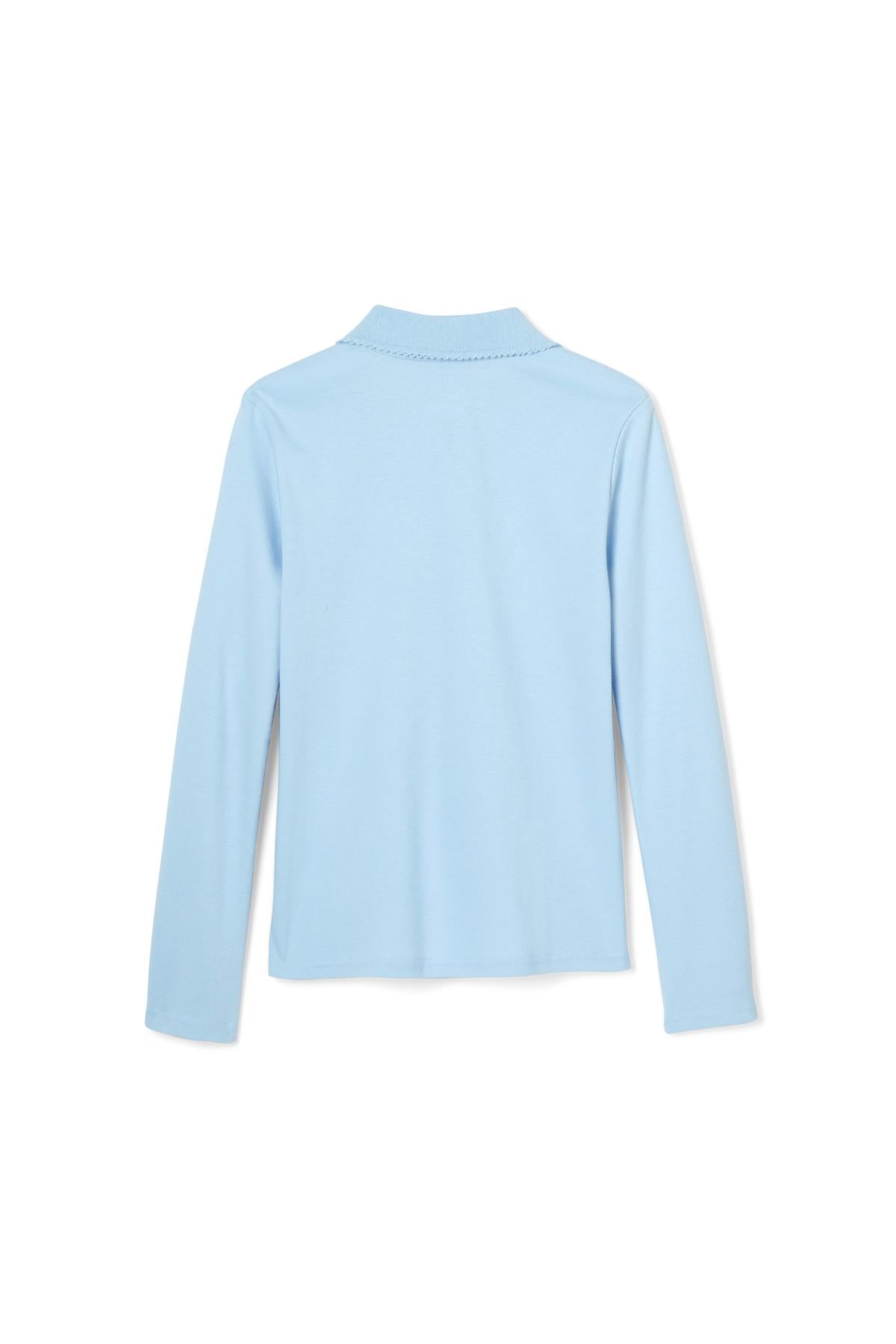 Long Sleeve Fitted Interlock Polo with Picot Collar (Feminine Fit)