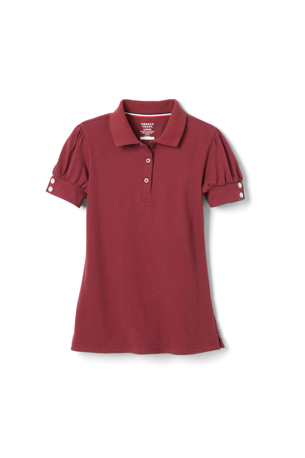 Short Sleeve Jersey Polo with Rhinestone Buttons – FINAL SALE