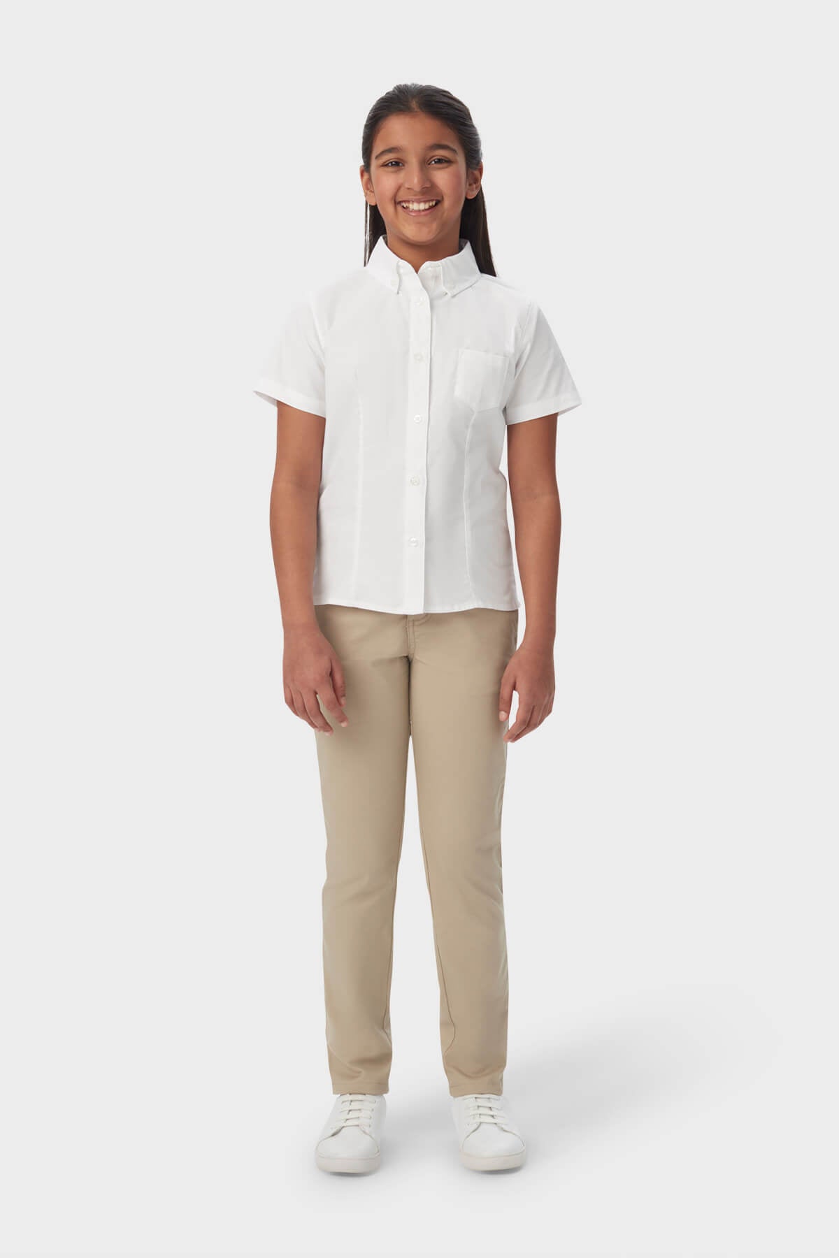 Short Sleeve Fitted Oxford Shirt (Feminine Fit)
