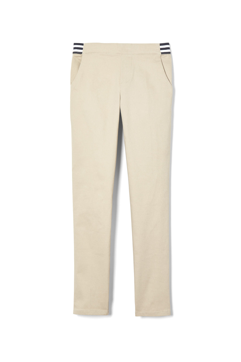 Girls’ Pull-On Skinny Fit Stretch Twill Pant with Striped Elastic Waistband – FINAL SALE