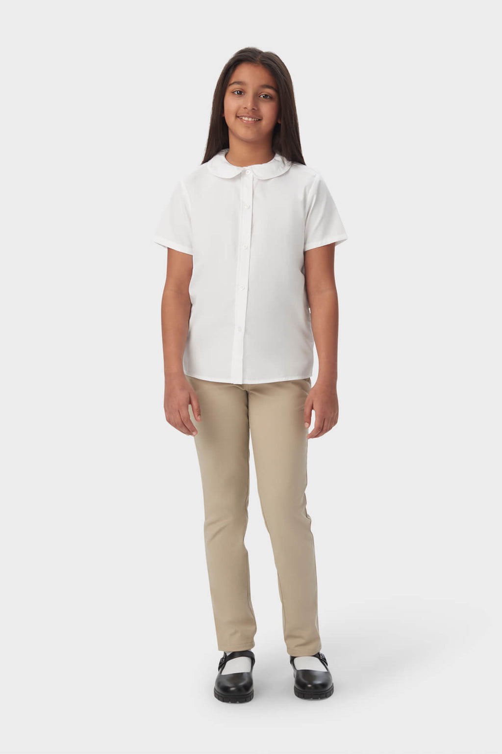 Short Sleeve Peter Pan Collar Blouse