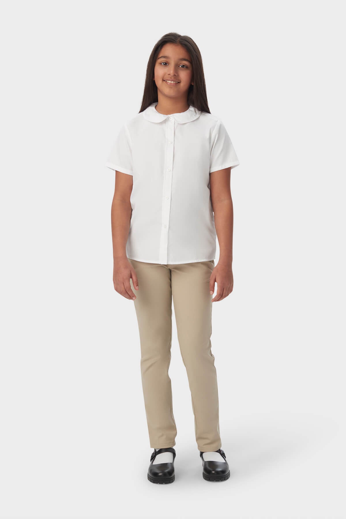 Short Sleeve Peter Pan Collar Blouse