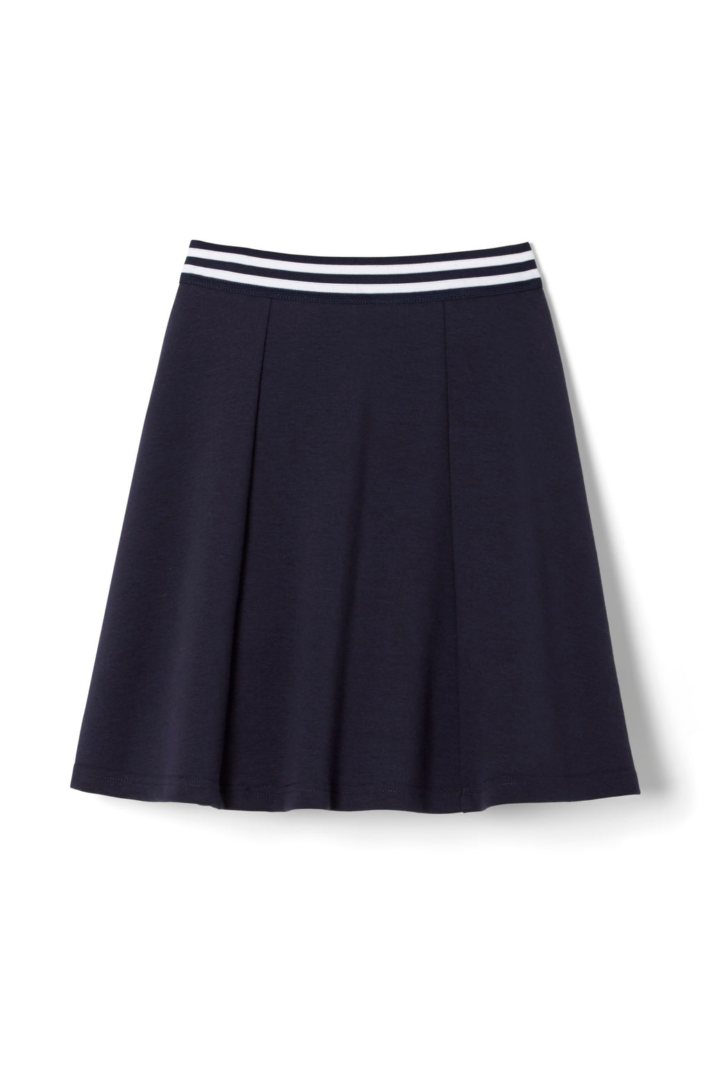 Pull-On Stretch Ponte Skort with Striped Elastic Waistband