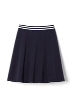 Pull-On Stretch Ponte Skort with Striped Elastic Waistband