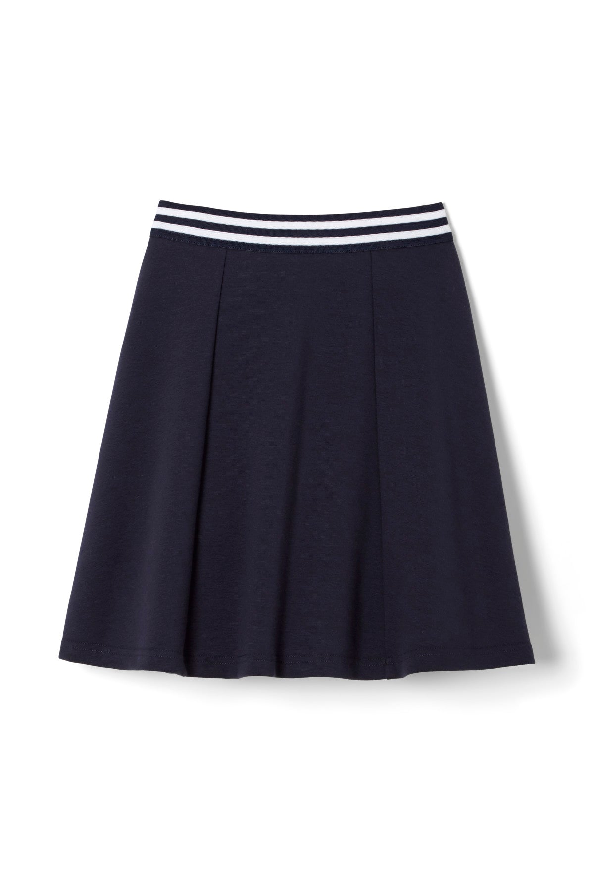Pull-On Stretch Ponte Skort with Striped Elastic Waistband