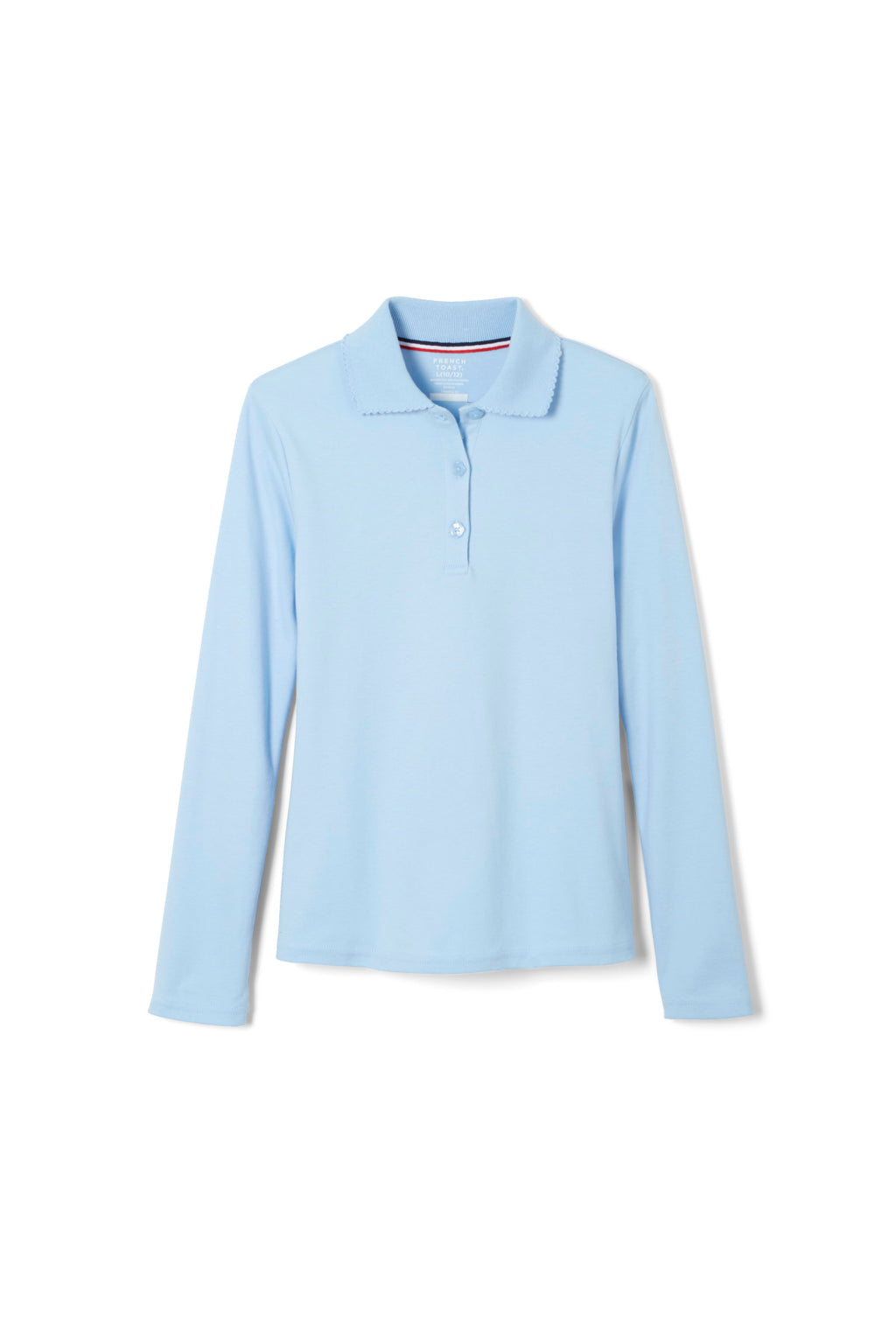 Long Sleeve Fitted Interlock Polo with Picot Collar (Feminine Fit)