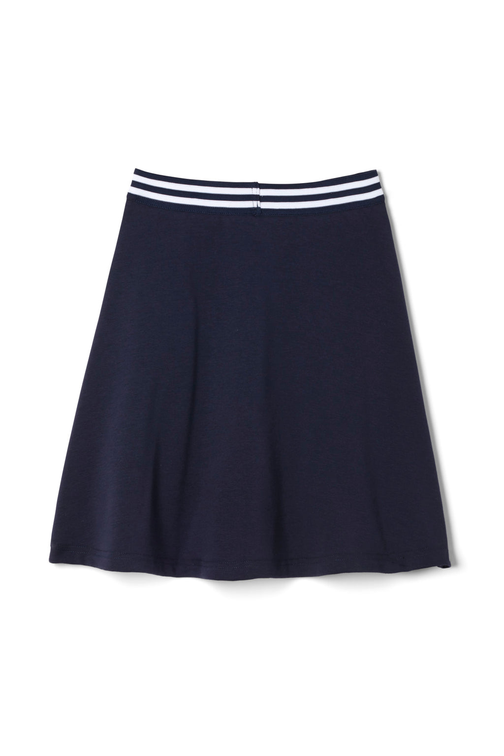Pull-On Stretch Ponte Skort with Striped Elastic Waistband